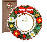 Olive Wreath | Artificial Olivee Garland with Greenery Leaves | Handmade Crochet Decororations for Outdoor Indoor Porches Living Room Fireplace Wall Garden Mantle