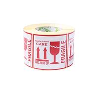 OliveBird 500 Autocollants Fragile Avec Inscription En Anglais This Way Up Handle With Care Autocollants Grande Taille 10 X 10 Cm White-Red Étiquette 500 Par Rouleau