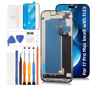Olivechard Écran de rechange InCell pour iPhone 17 Pro Max avec capteur de proximité Câble flexible 6,9 pouces Écran tactile Digitizer Kit de réparation A3526 A3257 A3527 A3525