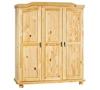 AltoBuy Oliver - Armoire 3 Portes + Penderie Bois Massif Naturel