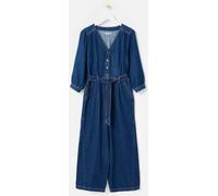 Oliver Bonas Oliver Bonas Blue Denim V-Neck Tie Waist Jumpsuit