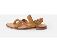Oliver Bonas Oliver Bonas Brown Tan Brown Strappy Toe Loop Suede Leather Sandals