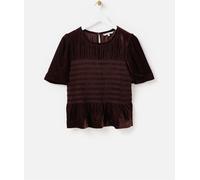 Oliver Bonas Oliver Bonas Brown Velvet Shirred Bodice T-Shirt