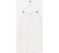 Oliver Bonas Oliver Bonas Cream Ecru Scalloped Pocket Cropped Wide Leg Jeans