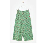 Oliver Bonas Oliver Bonas Green Strawberry Cropped Wide Leg Trousers