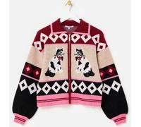 Oliver Bonas Oliver Bonas Natural Cat Collared Knitted Bomber Jacket