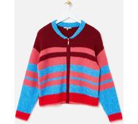 Oliver Bonas Oliver Bonas Red Striped Knitted Bomber Jacket