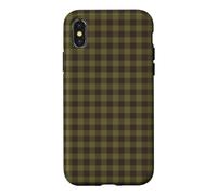 Oliver Green Brown Vichy Esthétique Preppy Girly Fashion Coque pour iPhone X/XS