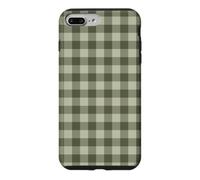 Oliver Green Vichy Esthétique Preppy Girly Vintage Coque pour iPhone 7 Plus/8 Plus