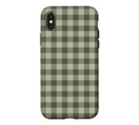 Oliver Green Vichy Esthétique Preppy Girly Vintage Coque pour iPhone X/XS