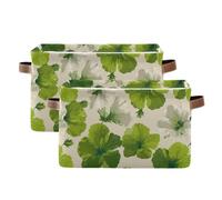 Oliver Jeffers Lot de 2 paniers de rangement pliables et imperméables avec poignée robuste Motif hibiscus citron et camouflage