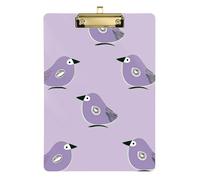 Oliver Jeffers Porte-bloc rigide en plastique avec porte-bloc Kiwi Jade Bird Violet Format A4 9 x 12