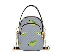 Oliver Jeffers Style Kiwi Jade Bird Design Vert Gris Sac à bandoulière en cuir tendance pour femme avec plusieurs poches Sac à main pour femme pour l'automne