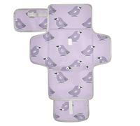 Oliver Jeffers Tapis à langer réutilisable avec poche en tissu Motif oiseau Kiwi Jade Violet