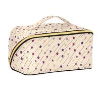 Oliver Jeffers Trousse de maquillage avec compartiments à fermeture éclair pour femme Motif étoiles violettes Taille voyage
