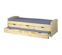 OLIVER - Lit Gigogne 90x200cm + 3 Tiroirs Bois Massif -