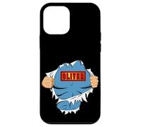 Oliver Name Superhero Gift for Boys Named Oliver Coque pour iPhone 12 Mini