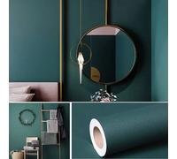 Oliver Papier peint autocollant texturé mat en vinyle pour tiroir, armoire, étagère, imperméable et amovible (vert foncé, 40 x 250 cm)