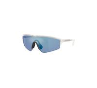 Oliver Peoples Unisex Sunglass R-7 - Couleur du Monture: Blanc chaleureux, Couleur de Lentille: Bleu marine miroir flash