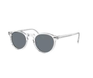 Oliver Peoples Unisex Sunglass OV5217S Gregory Peck Sun - Couleur du Monture: Cristal, Couleur de Lentille: Photochromique Bleu
