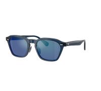 Oliver Peoples Unisex Sunglass OV5593S R-11 - Couleur du Monture: Ash Blue, Couleur de Lentille: Bleu marine miroir flash