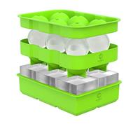 Oliver’s Kitchen ® Set de 2 Bacs À Glaçons - Rafraichissez les Boissons Fraîches Plus Longtemps - Des Moules À Glaçons Plus Grands, Moins de Dilution - Boules et Cubes de Glace Faciles à Retirer