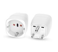 Oliveria Adaptateur de Voyage 2 Pièces - UE/France vers Inde Type D - Pour Sri Lanka, Népal, Congo