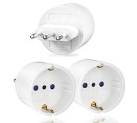 Oliveria Adaptateur de Voyage France vers Italie - 3 Pièces, Prise à 2 Broches vers 3 Broches