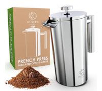 Oliver's Kitchen ® Cafetière à Piston Isotherme à Double Paroi de Qualité Supérieure - Noir - 1 litre