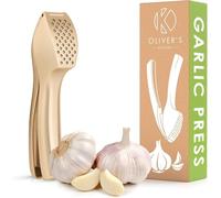 Oliver's Kitchen ® Presse Ail Premium - Hachoir et Broyeur Super Facile à Utiliser et à Nettoyer - Écrase l'Ail et le Gingembre sans Effort (pas besoin d'éplucher) - Solide et Durable à Vie