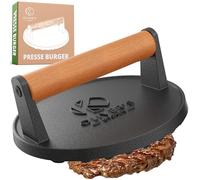Oliver's Kitchen ® Presse Burger - Moule Steak Haché Premium, Robuste, en Fonte pour Écraser les Burgers Facilement - Poignée Confortable et Base Antiadhésive pour les Chefs Barbecue et Grillades