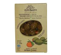 Olive's Earth Olives Vertes Grecques Farcies à l’Orange - Variété Chalkidiki 100% Naturelles, Sans Conservateurs, Apéritif & Cocktail Méditerranéen - Paquet de 4 x 200 g (800 g)