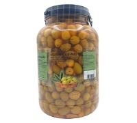 Olives nourries - Olives vertes sévillanes nourries - Bidon Pet de 2,4 kg - Olive nourrie Llo-Paco
