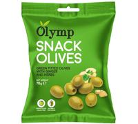 Olives vertes dénoyautées Olymp au gingembre et herbes 70g