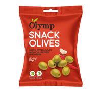 Olives vertes dénoyautées Olymp au piment et herbes 70g
