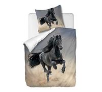 OliveSleep Parure de lit 2 pièces avec Housse de Couette et taie d'oreiller,Un Cheval Qui Court,140 x 200 cm / 65 x 65 cm x 1,Multi 17