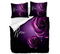 OliveSleep Parure de lit 2 pièces avec Housse de Couette et taies d'oreiller,Rose Violet,140 x 200 cm / 65 x 65 cm x 1 (Multi 22, 140x200cm)