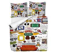 OliveSleep Parure de lit 3 pièces avec Housse de Couette et taies d'oreiller,TV-thème, 200 x 200 cm / 65 x 65 cm x 2,(Multi 25, 200x200cm)