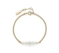 Olivia Burton Bracelet Chaîne Double pour Femme Collection PEARLS & BEADS en Or Jaune avec Rang de Perles Imitation Graduées - 24100323
