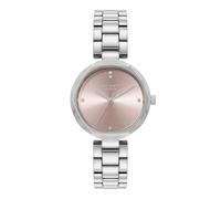Olivia Burton Montre à Mouvement à Quartz Trois Aiguilles pour Femme Collection Dimension avec Bracelet en Acier Inoxydable Argenté - 24000259