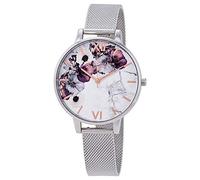 Olivia Burton Montre analogique à Quartz pour Femme avec Bracelet en Maille d'acier Inoxydable argenté - OB16MF09