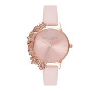 Olivia Burton Montre Analogique à Quartz pour Femme Collection Case Cuffs avec Bracelet en Cuir Rosé - OB16CB11