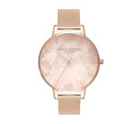 Olivia Burton Montre Analogique à Quartz pour Femme Collection Classics (Semi Precious) avec Bracelet Milanais en Acier Inoxydable Couleur Or Rose - OB16SP01