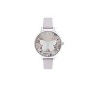 Olivia Burton Montre Analogique à Quartz pour Femme Collection Watercolour Florals avec Bracelet en Cuir Violet - OB16PP58