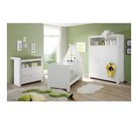 OLIVIA Chambre Bebe Complete : Lit 70*140 cm + Armoire + Commode - blanc Blanc G