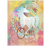 Olivia: Colorful Rainbow Unicorn - 8"X10" Girl's Composition Wide Ruled Notebook