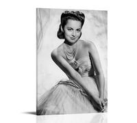 Olivia De Havilland - Impression sur toile vintage d'actrice - Décoration murale pour salon, chambre à coucher - 30 x 45 cm