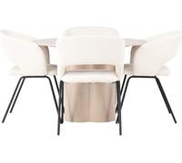 Olivia ensemble pour salle à manger table whitewash et 4 Day chaises offwhite.