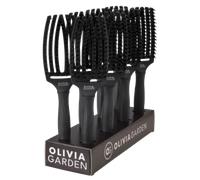 Olivia Garden Fingerbrush Boar & Nylon Full Black Display M