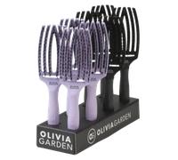 Olivia Garden Fingerbrush Combo Medium Display 8pcs Lavender/ Full Black